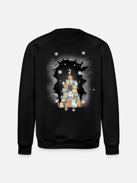 Jul Kat Katte Jul Julemanden - Stanley/Stella økologisk unisex-sweatshirt ROLLER - sort