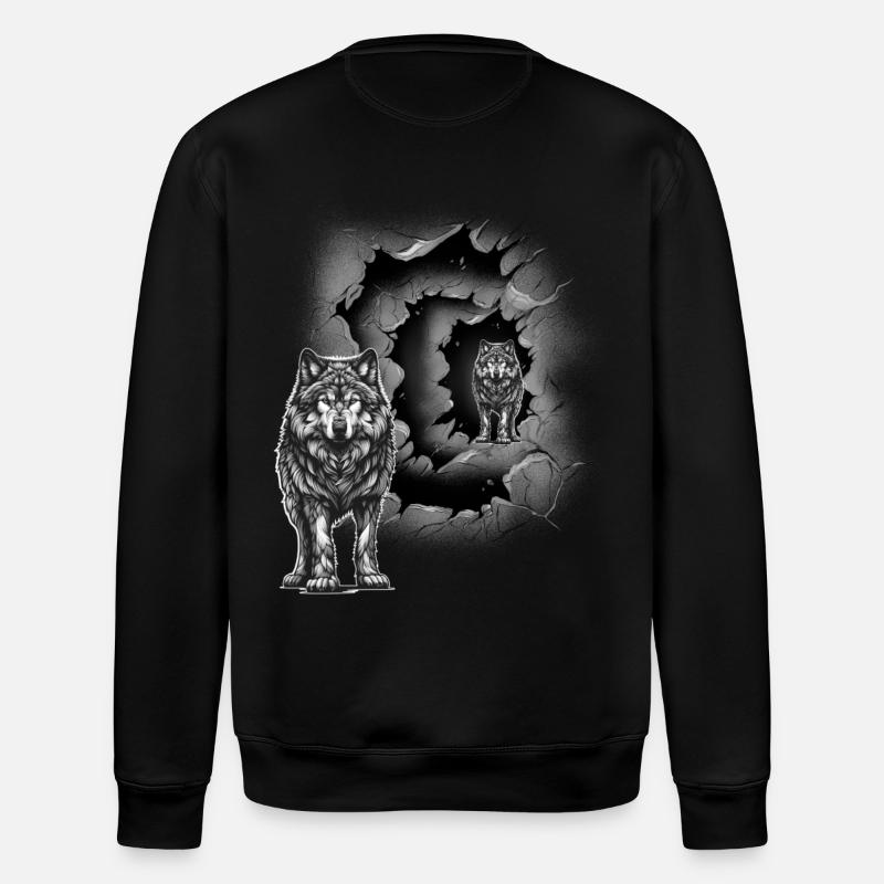 Wolf Wolves She-Wolf Mystical Halloween - Stanley/Stella ROLLER Unisex Organic Sweatshirt - black