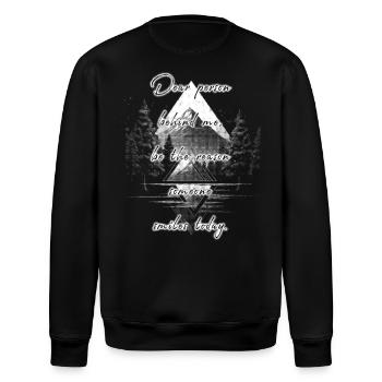 Spruch für die Person Hinter Dir Bring Ein Lächeln - Stanley/Stella Unisex Bio-Sweatshirt ROLLER - Schwarz - Hinten - Nik (191cm)