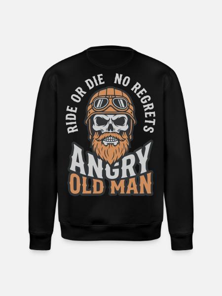 Angry Old Man - Stanley/Stella ROLLER Unisex Organic Sweatshirt - black
