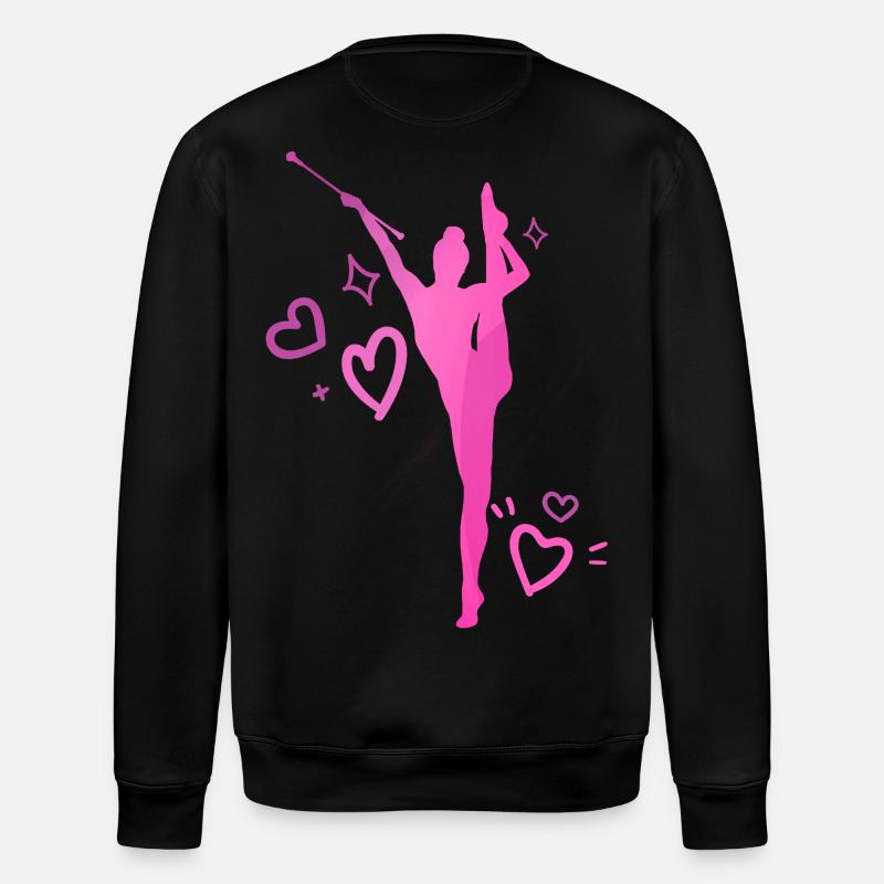 Twirleuse coeurs rose - Sweat bio ROLLER Stanley/Stella Unisexe - noir