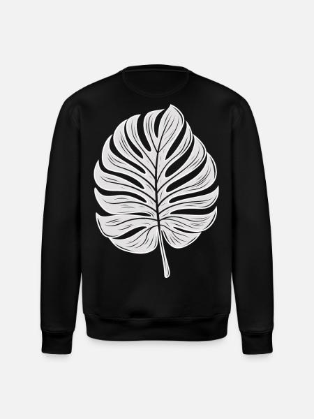 Cool Monstera Leaf, Plants Motif - Stanley/Stella ROLLER Unisex Organic Sweatshirt - black