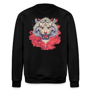 Weißer Tiger Yokai - Stanley/Stella Unisex Bio-Sweatshirt ROLLER - Schwarz - Hinten - Nik (191cm)