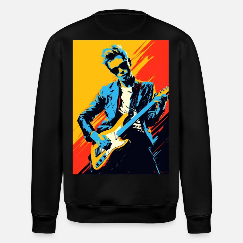 Rockeur en Pop Art - Sweat bio ROLLER Stanley/Stella Unisexe - noir