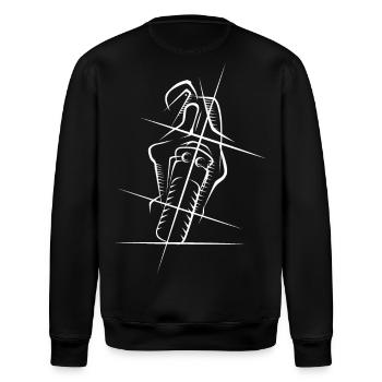 Motorrad Supersport Racing Biker Symbol Skizze - Stanley/Stella Unisex Bio-Sweatshirt ROLLER - Schwarz - Hinten - Nik (191cm)
