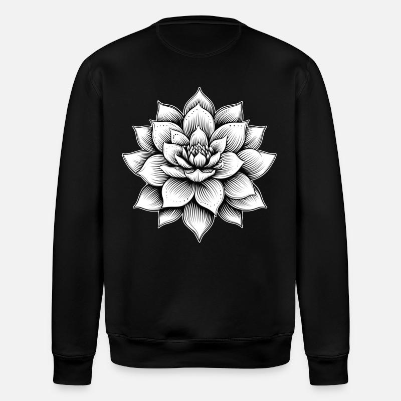 Lotusblüte - Stanley/Stella Unisex Bio-Sweatshirt ROLLER - Schwarz