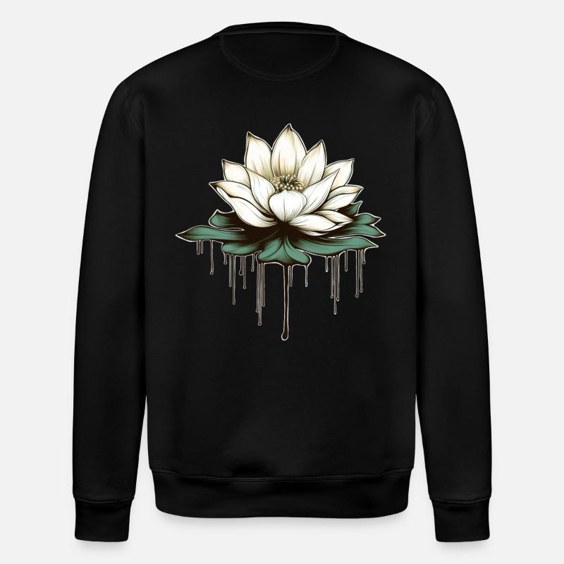 Lotus Blossom - Stanley/Stella ROLLER Unisex Organic Sweatshirt - black