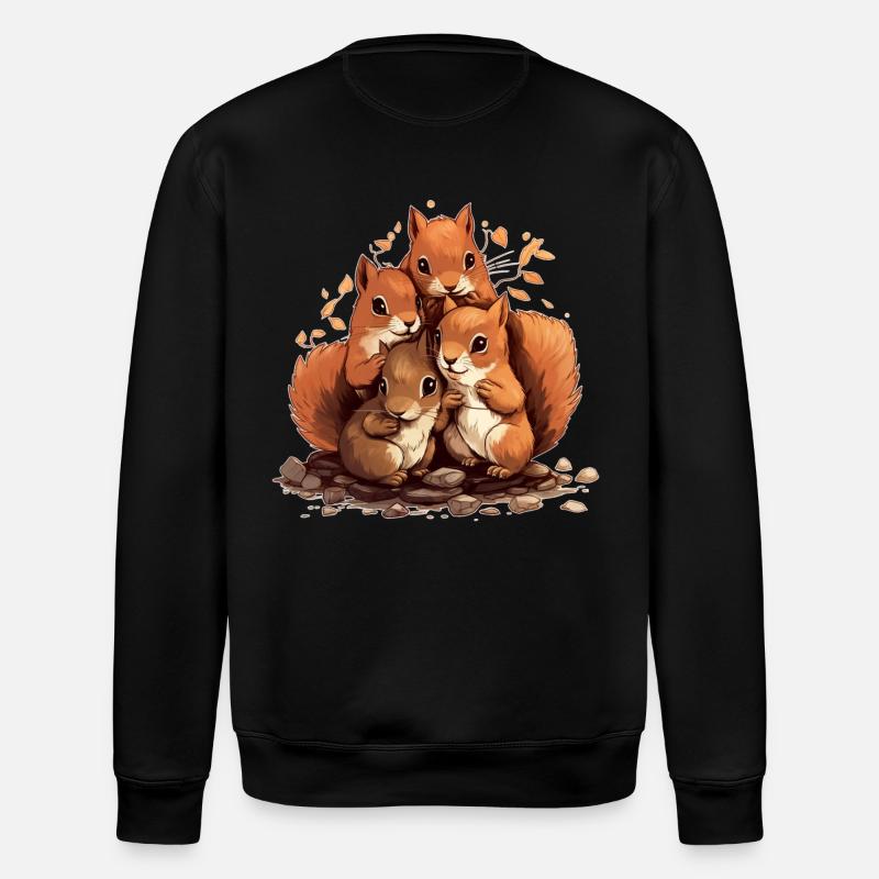 Eichhörnchen - Stanley/Stella Unisex Bio-Sweatshirt ROLLER - Schwarz