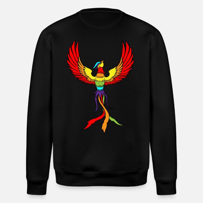 Phoenix Bird Drawing Birds Feathers - Stanley/Stella ROLLER Unisex Organic Sweatshirt - black