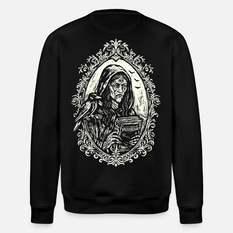 Ornament Witch Portrait - Stanley/Stella ROLLER Unisex Organic Sweatshirt - black