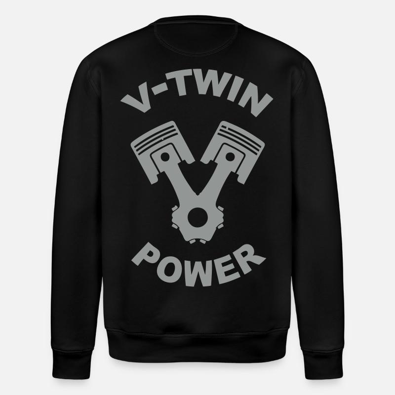 v-twin power vector design - Stanley/Stella ROLLER Unisex Organic Sweatshirt - black