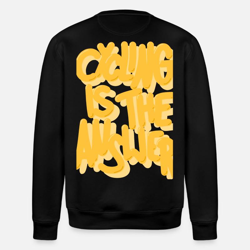 Cycling is the answer gelb - Stanley/Stella Unisex Bio-Sweatshirt ROLLER - Schwarz