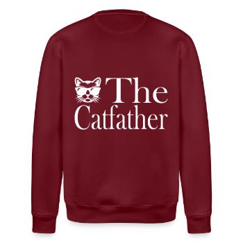 The Catfather - Stanley/Stella Unisex Bio-Sweatshirt ROLLER - Burgunderrot - Hinten - Nik (191cm)