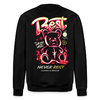 Best Never Rest Neon Teddy - Stanley/Stella Unisex Bio-Sweatshirt ROLLER - Schwarz - Hinten - Nik (191cm)