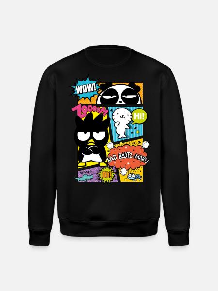 Bad Badtz-Maru med venner i tegneseriestil - Stanley/Stella økologisk unisex-sweatshirt ROLLER - sort