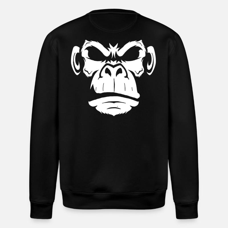 Monkey - Stanley/Stella ROLLER Unisex Organic Sweatshirt - black