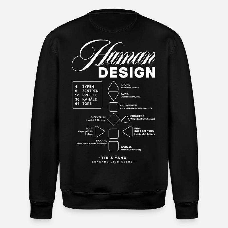 Human Design Blueprint - Stanley/Stella Unisex Bio-Sweatshirt ROLLER - Schwarz