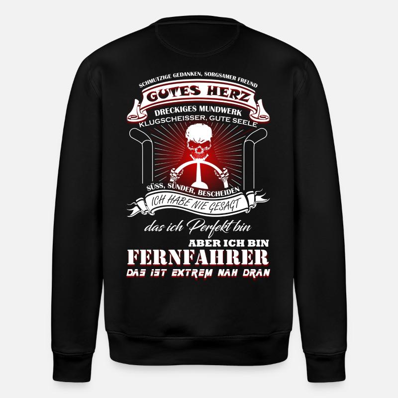 Fernfahrer sind fast Perfekt - Stanley/Stella Unisex Bio-Sweatshirt ROLLER - Schwarz