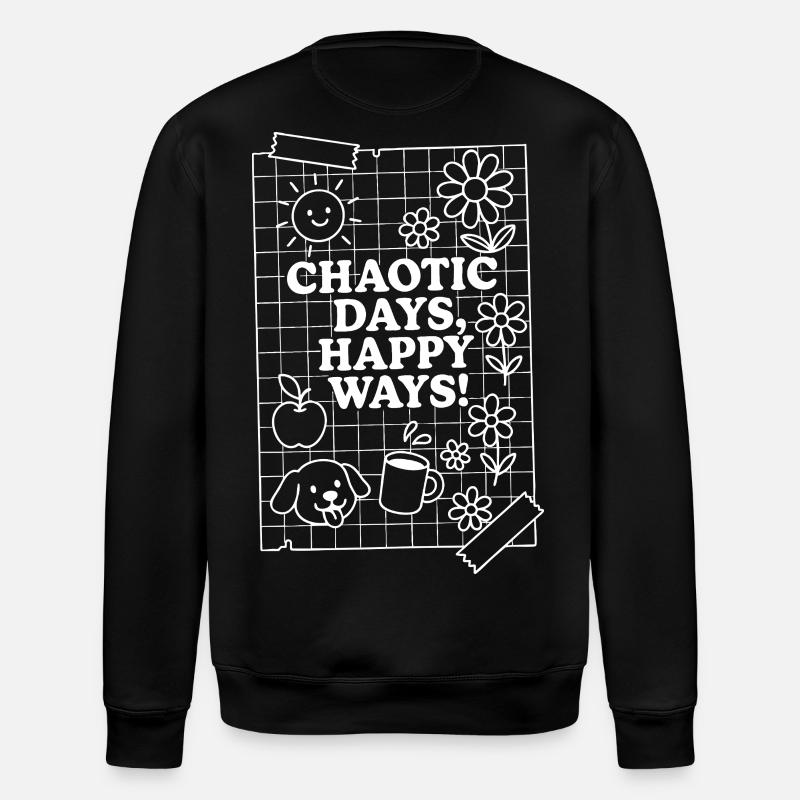Jours chaotiques (blanc) - Sweat bio ROLLER Stanley/Stella Unisexe - noir