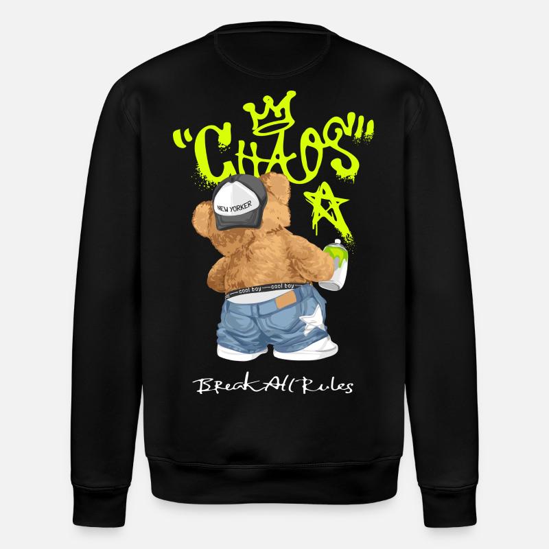 Chaos Bear Graffiti Break All Rules - Stanley/Stella ROLLER Unisex Organic Sweatshirt - black