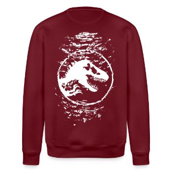 Logo Jurassic World en blanc avec T-Rex sous l’eau - Sweat bio ROLLER Stanley/Stella Unisexe - bordeaux - Dos - Nik (191cm)