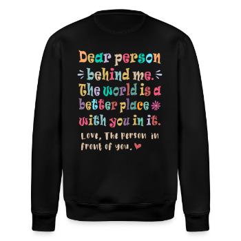 Liebe Person hinter mir - Stanley/Stella Unisex Bio-Sweatshirt ROLLER - Schwarz - Hinten - Nik (191cm)