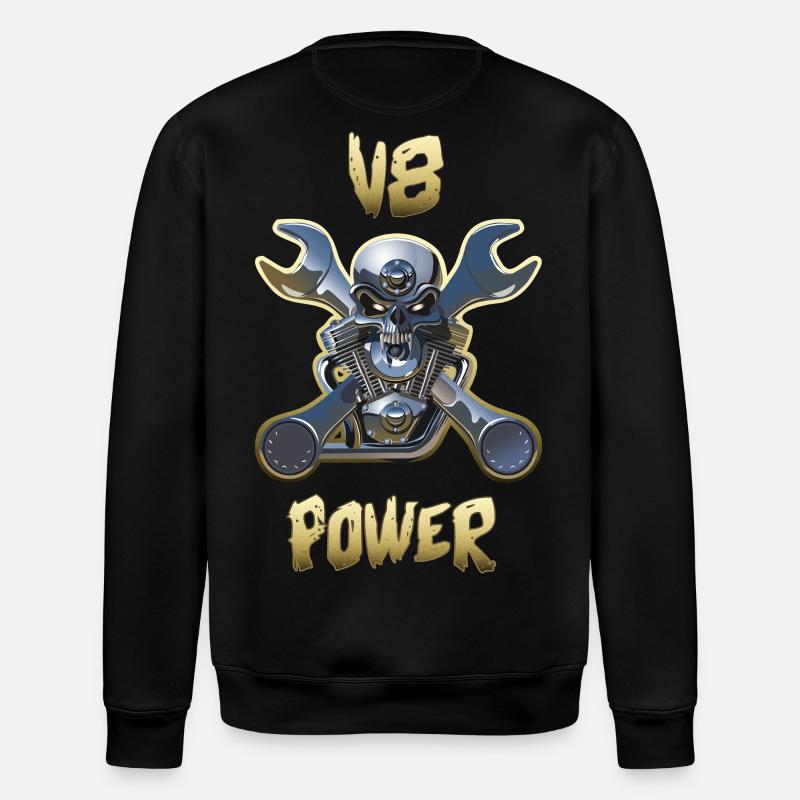 Motor v8 Power Gold - Stanley/Stella Unisex Bio-Sweatshirt ROLLER - Schwarz