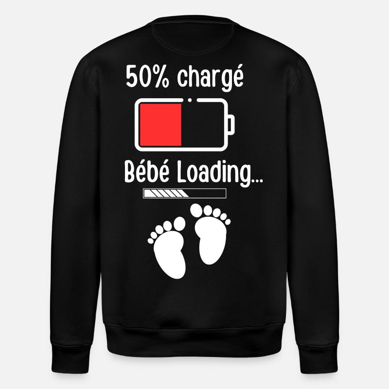 Baby Charging Battery 50% - Stanley/Stella ROLLER Unisex Organic Sweatshirt - black