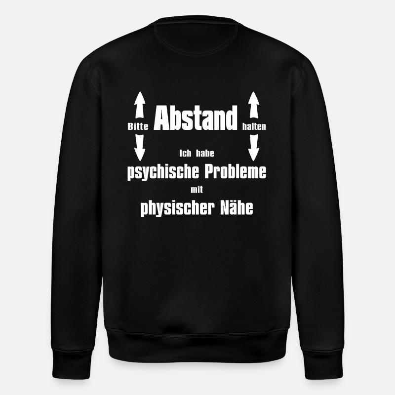 Bitte Abstand halten - Stanley/Stella Unisex Bio-Sweatshirt ROLLER - Schwarz