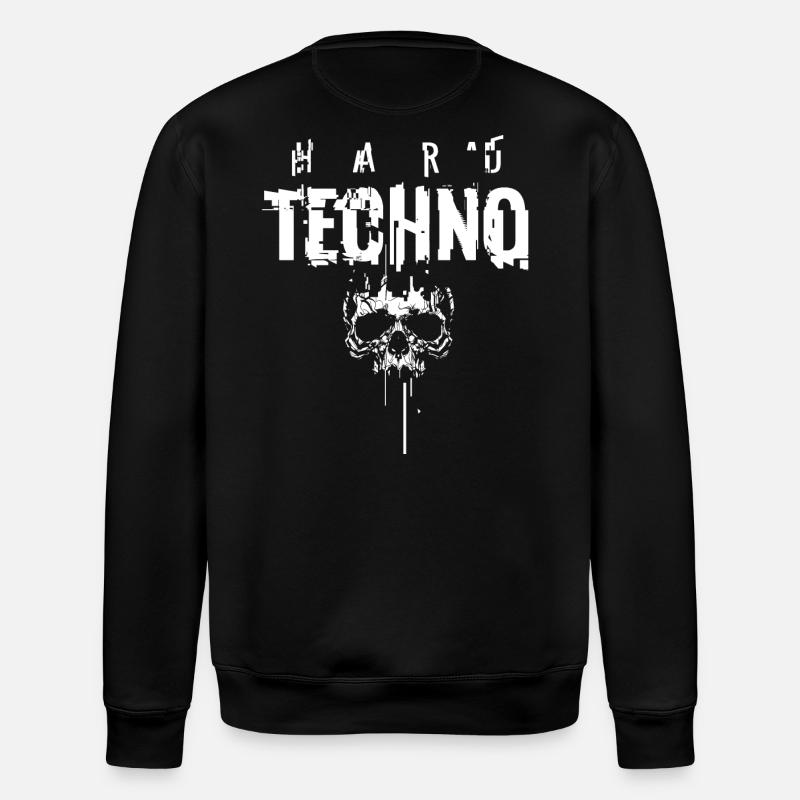 HARD TECHNO Skull Glitch - Sweat bio ROLLER Stanley/Stella Unisexe - noir