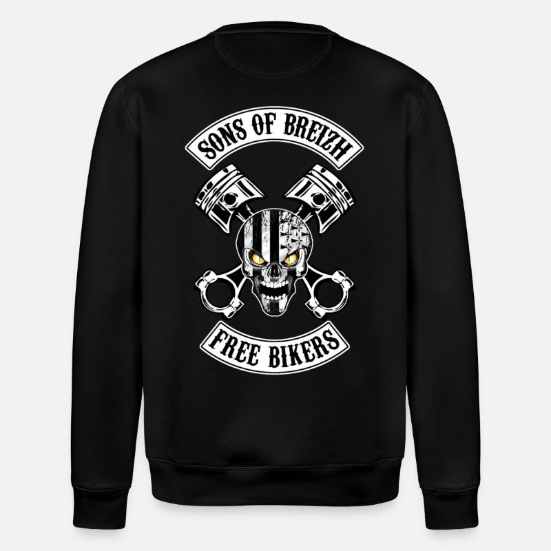 Breizh Skull Bikers - Sweat bio ROLLER Stanley/Stella Unisexe - noir
