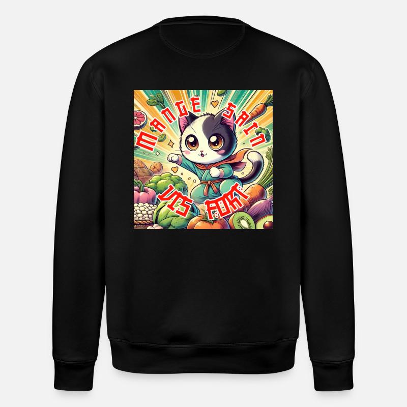 Gesund essen, hart leben - Stanley/Stella Unisex Bio-Sweatshirt ROLLER - Schwarz