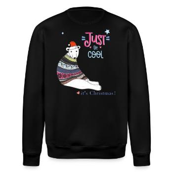 Polar Bear Christmas - Stanley/Stella ROLLER Unisex Organic Sweatshirt - black - Back - Nik (191cm)