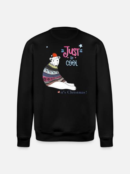 Polar Bear Christmas - Stanley/Stella ROLLER Unisex Organic Sweatshirt - black