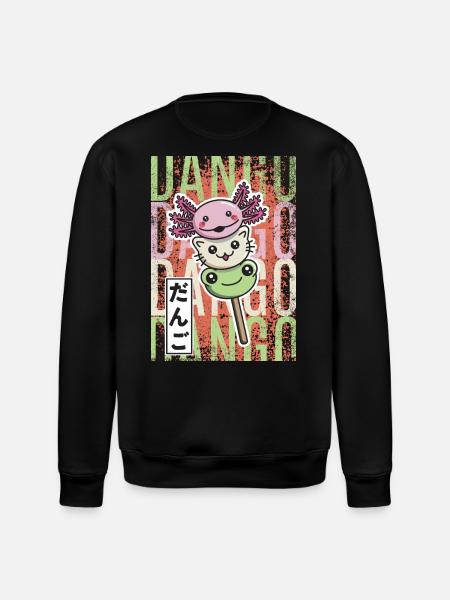 Dango Kawaii axolotl chat grenouille - Sweat bio ROLLER Stanley/Stella Unisexe - noir
