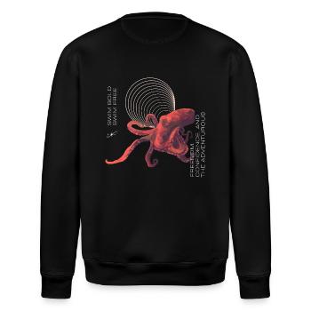 Swim bold Swim free - Stanley/Stella ROLLER Unisex Organic Sweatshirt - black - Back - Nik (191cm)