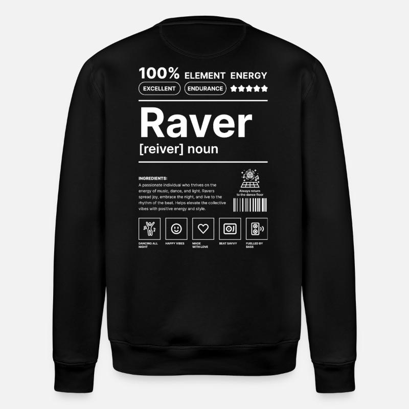 Raver-Lebensstil Weiß - Stanley/Stella Unisex Bio-Sweatshirt ROLLER - Schwarz