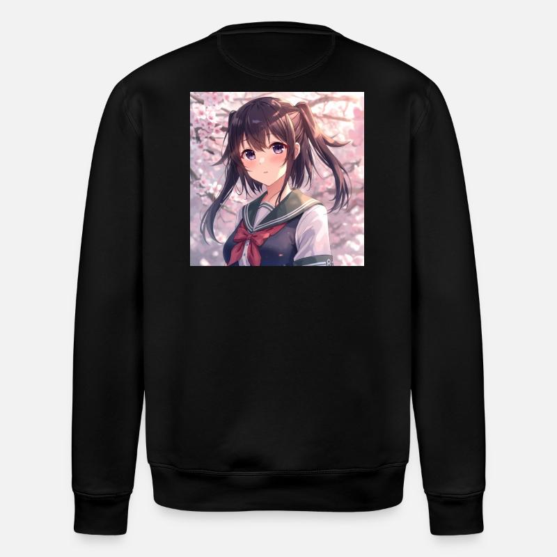 Kirschblüten Schuluniform - Stanley/Stella Unisex Bio-Sweatshirt ROLLER - Schwarz