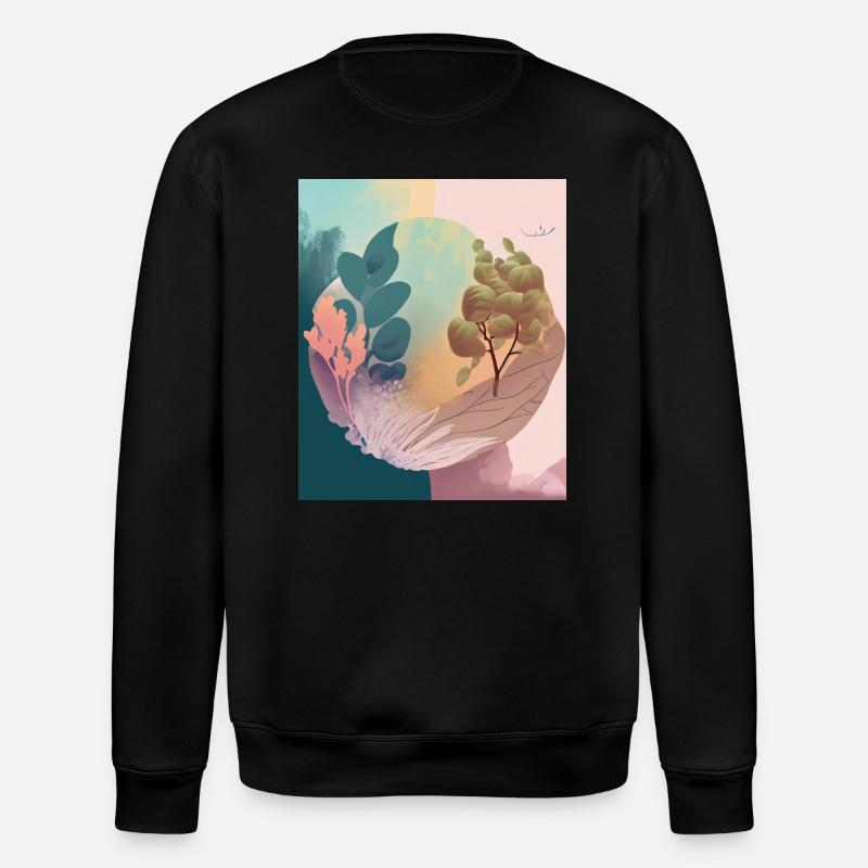Pastel Magic: Surreal Botany - Stanley/Stella ROLLER Unisex Organic Sweatshirt - black