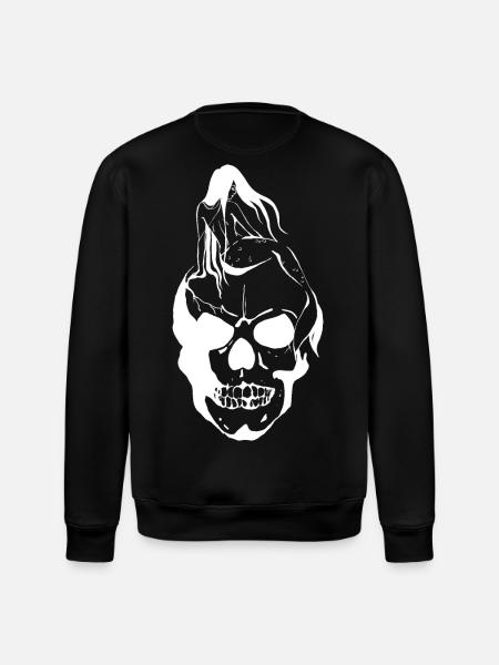 Mermaid on Skull - Stanley/Stella ROLLER Unisex Organic Sweatshirt - black
