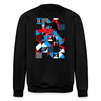 Die Drei ??? Abstraktes Katzen-Design - Stanley/Stella Unisex Bio-Sweatshirt ROLLER - Schwarz - Hinten - Nik (191cm)