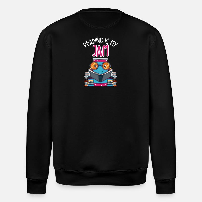Bücher lesen Geschenk - Stanley/Stella Unisex Bio-Sweatshirt ROLLER - Schwarz