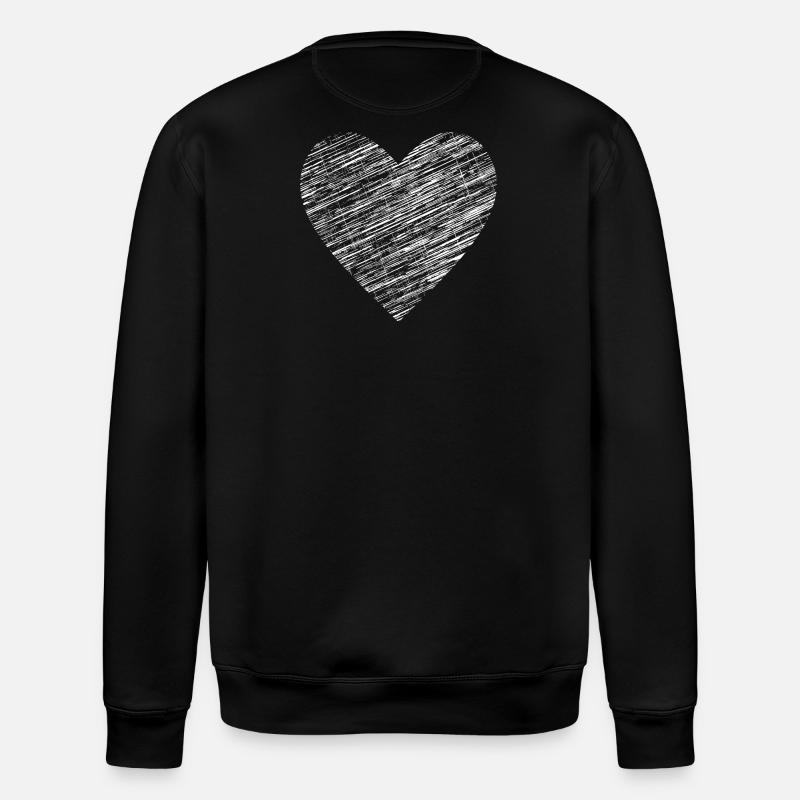 Coeur j'aime symbole dessin d'amitié - Sweat bio ROLLER Stanley/Stella Unisexe - noir