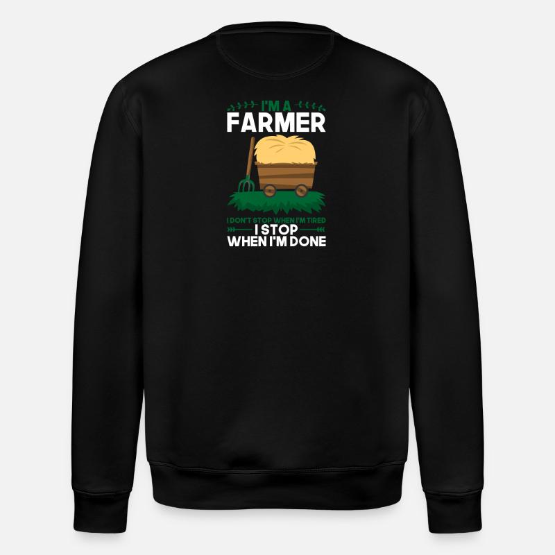 Farmer agriculture gift - Stanley/Stella ROLLER Unisex Organic Sweatshirt - black