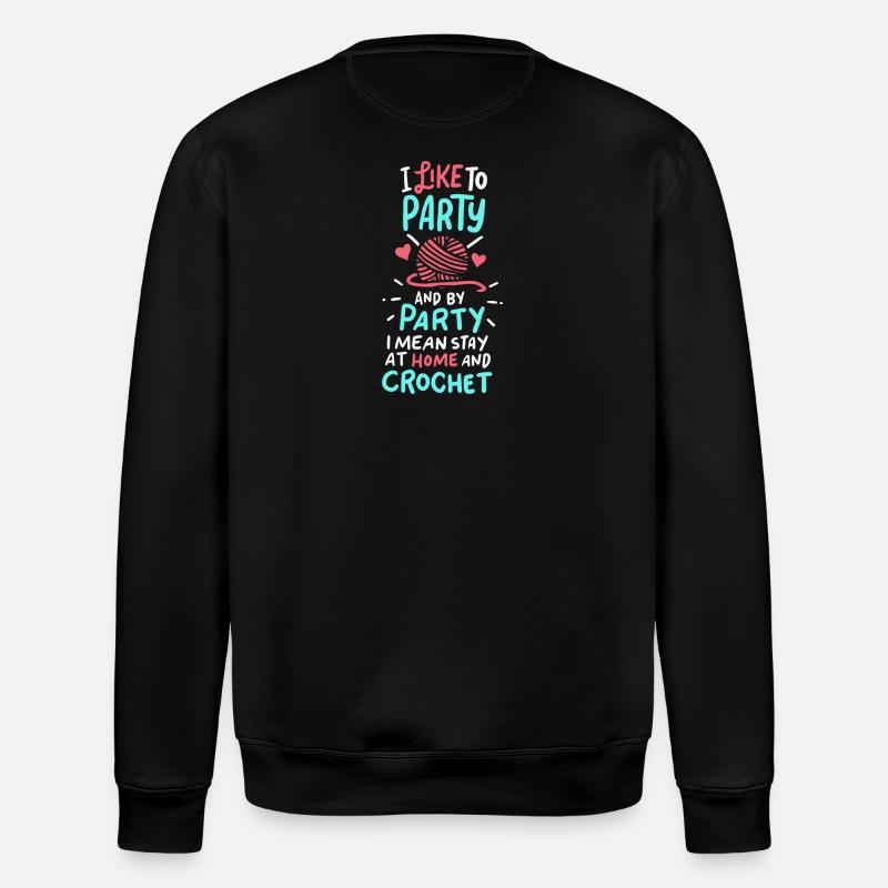 Crocheting Knitting for a Crocheter - Stanley/Stella ROLLER Unisex Organic Sweatshirt - black