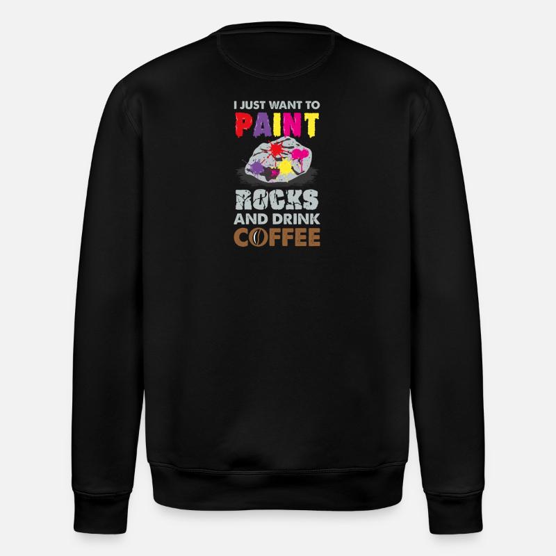 Paint stones art gift - Stanley/Stella ROLLER Unisex Organic Sweatshirt - black