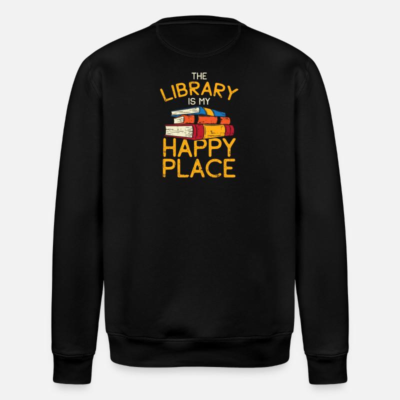 Bibliothek Bücher Lesen Geschenk - Stanley/Stella Unisex Bio-Sweatshirt ROLLER - Schwarz