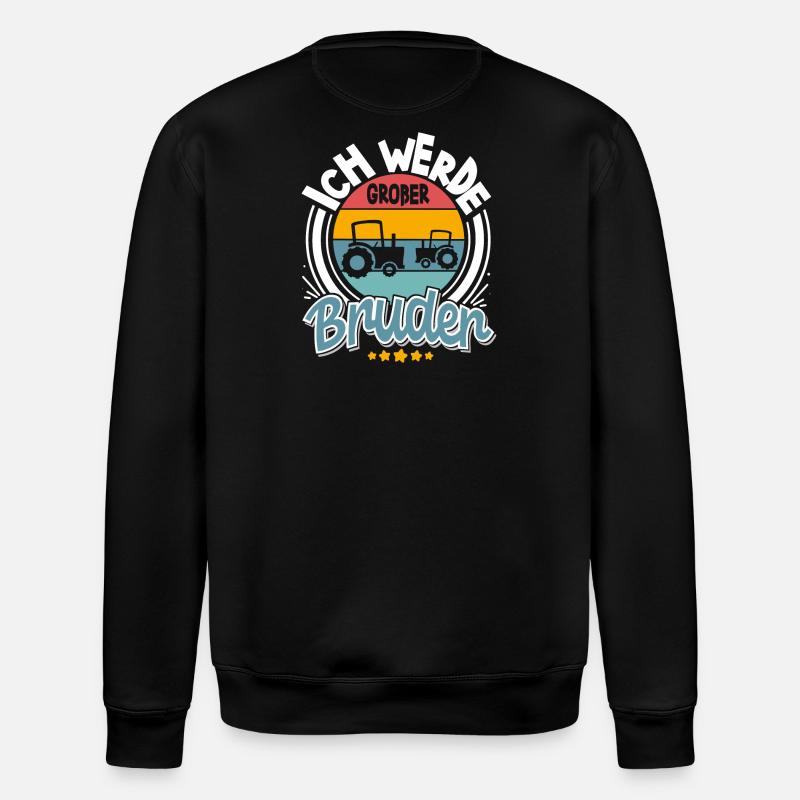 Ich Werde Großer Bruder Traktor - Stanley/Stella Unisex Bio-Sweatshirt ROLLER - Schwarz