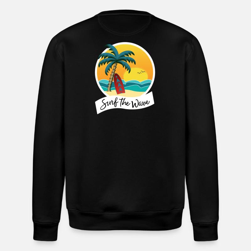 Surf the Wave - Stanley/Stella Unisex Bio-Sweatshirt ROLLER - Schwarz