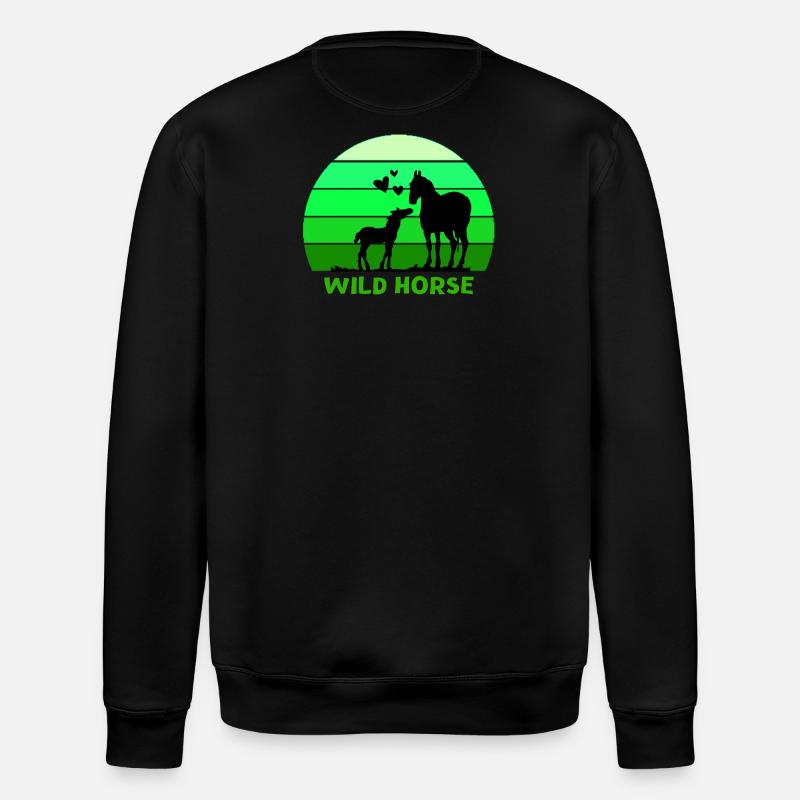 Pferd, Wildpferd, Pferdeliebhaber - Stanley/Stella Unisex Bio-Sweatshirt ROLLER - Schwarz